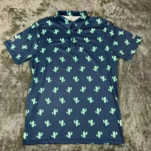 Golf Gods Australia Saguaro Cactus Cool Tech Polo Men's M Performance Golf - Picture 1 of 9